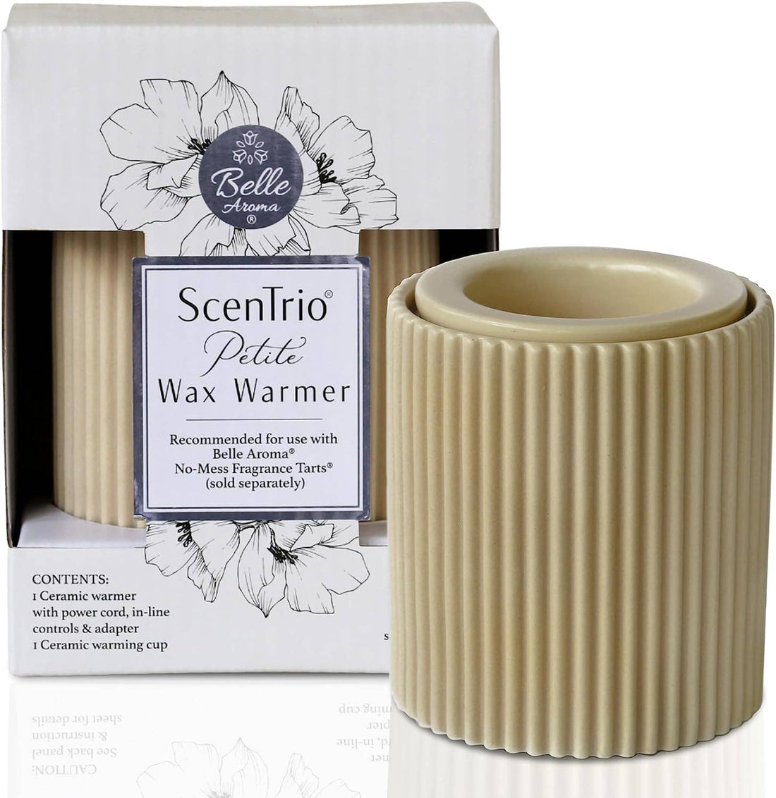 Belle Aroma® ScenTrio® Petite Wax Warmer - Taupe Fluted